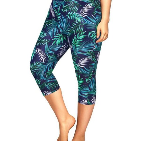 Floral workout leggings with built-in panties / or as a swimsuit PLUS SIZE 2025 - Picture 5 of 12